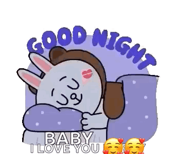Rabbit Kissing Another Rabbit On Cheek In Bed GIF