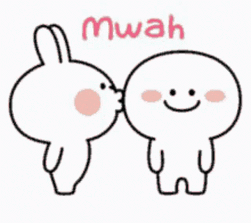 Rabbit Kissing Another Rabbit Saying Mwah