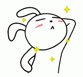 Rabbit Laying Hands Behind Head Stars Around Neck GIF
