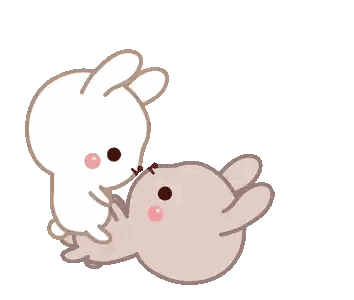 Rabbit Laying on Another Rabbit