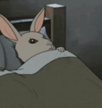 Rabbit Lying In Bed With Blanket GIF