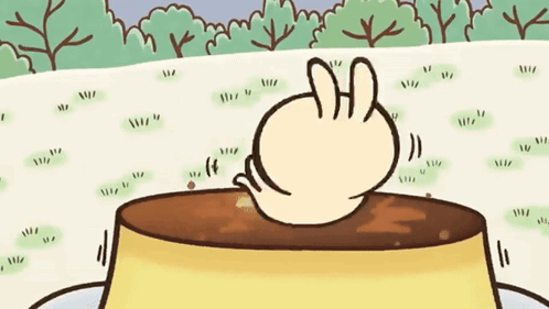 Rabbit Lying On Pudding GIF