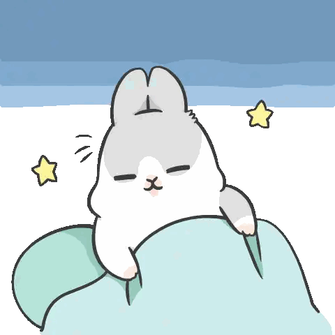 Rabbit Lying Under Blanket With Stars