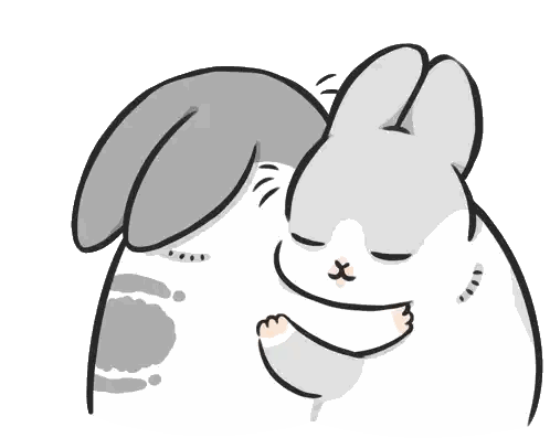 Rabbit Scratching Another Rabbit's Neck