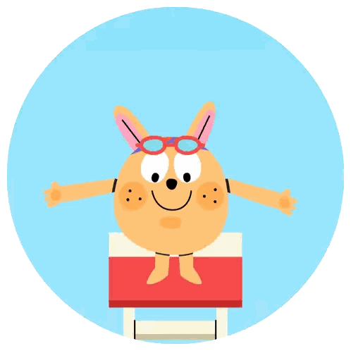 Rabbit Wearing Goggles Hanging From Lifeguard Tower