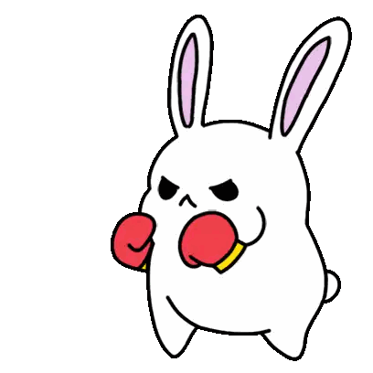 Rabbit Wearing Red Boxing Gloves Fighting