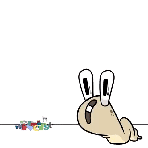 Rabbit With Big Nose and Letters