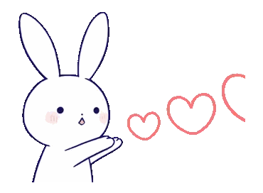 Rabbit with Hearts Coming Out of Mouth