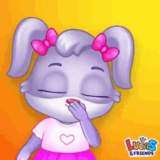 Rabbit With Pink Bow Saying Lucas & Friends