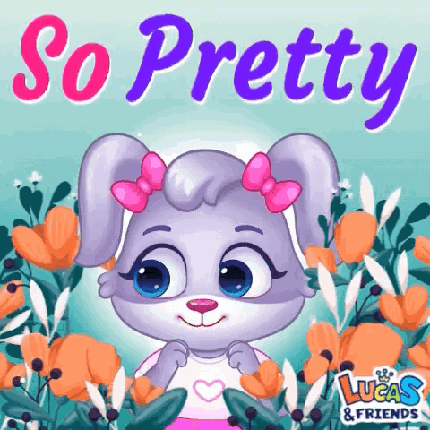 Rabbit with So Pretty Text