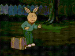 Rabbit with Suitcase and Fence