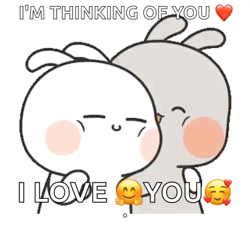 Rabbits Hugging I Love You