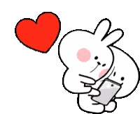 Rabbits Hugging With Heart Background