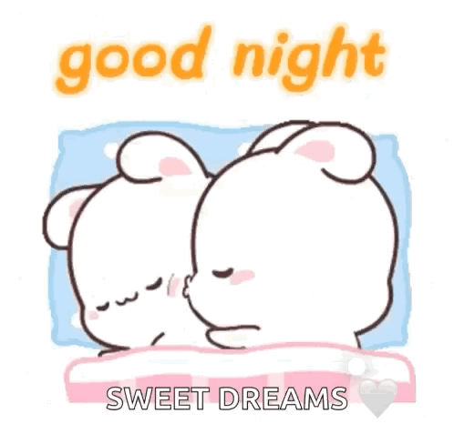 Rabbits Sleeping On Bed Good Night Sweet Dreams GIF