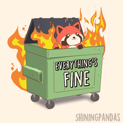 Raccoon in Dumpster Saying Everything's Fine