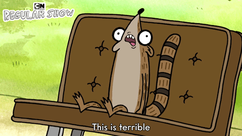 Raccoon Sitting on Bench Saying This Is Terrible