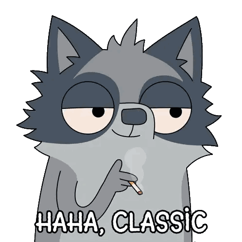 Raccoon Smoking Cigarette Haha Classic
