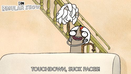 Raccoon Wearing Helmet Touchdown Suck Faces GIF