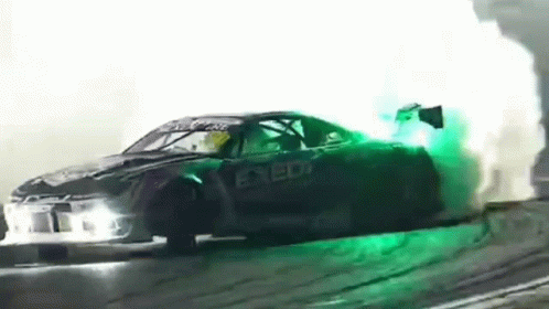 Race Drifting Neon Car GIF