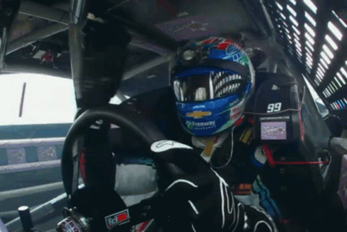 Race Car Driver with Freeway Helmet