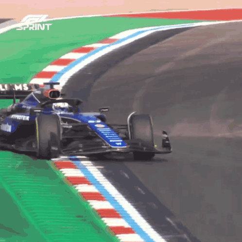 Race Car Going Around Curve with Sprint