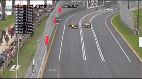 Race Car Going Down Track with LG Logo