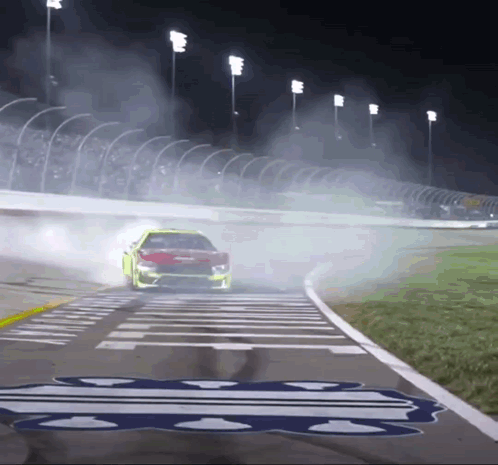 Race Car On Curve At Night GIF