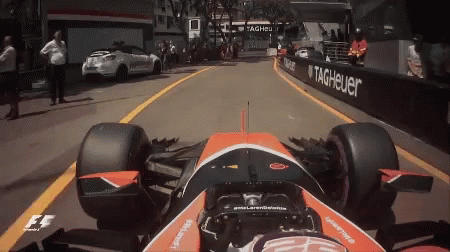 Race Car On Track With Tagheuer Sign GIF