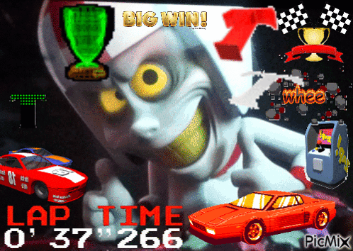 Race Car Saying Big Win