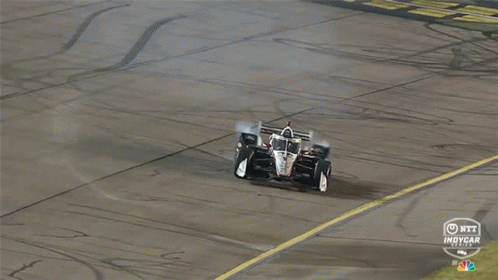 Race Car With Hitachi Logo GIF