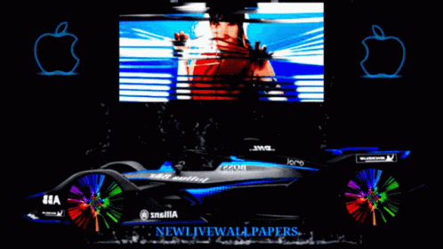 Race Car With Newlivewallpapers GIF