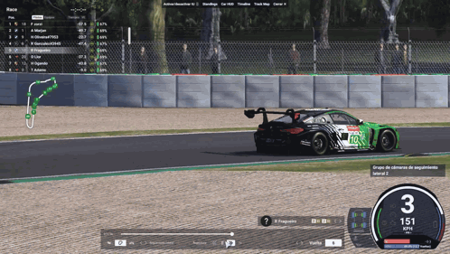 Race Car with Number 3