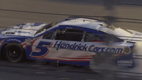 Race Car with Number 5 on Track