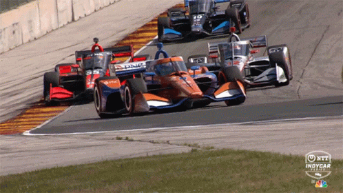 Race Cars On Track NBC Logo GIF