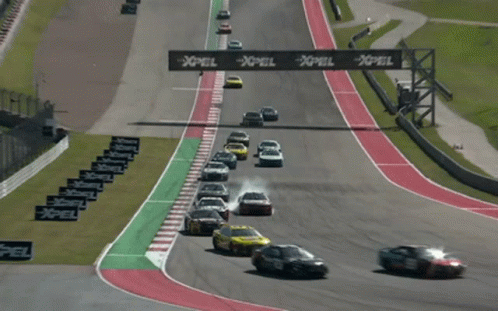 Race Cars Racing With Toyota Sticker GIF
