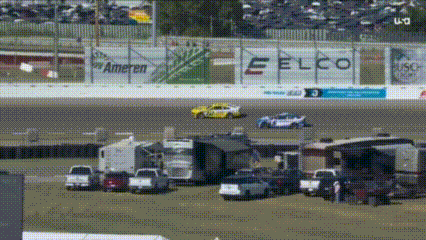 Race Track With Elco Sign GIF