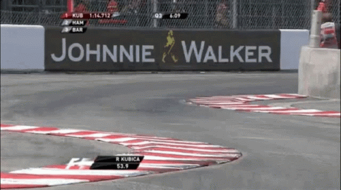 Race Track With Johnnie Walker Sign GIF
