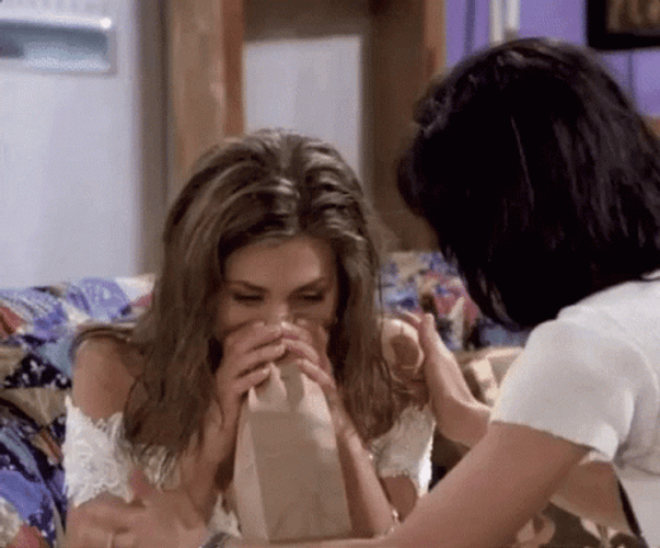 Rachel Green Hyperventilating  GIF