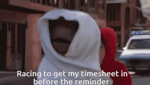 Racing To Get The Timecard GIF