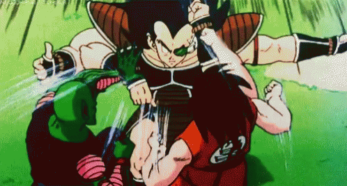 Raditz Vs Piccolo And Goku GIF