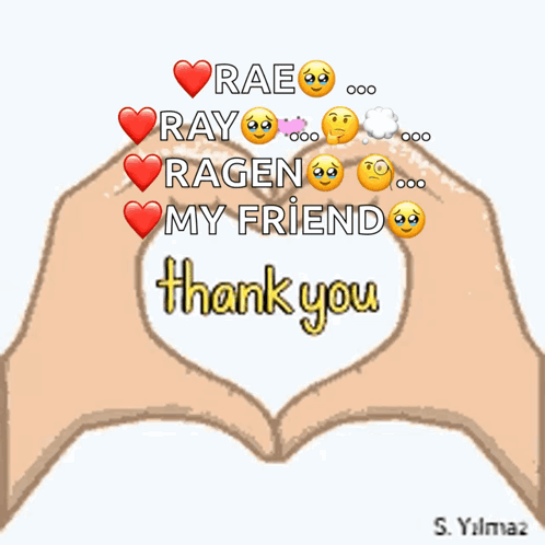 Rae Ray Ragen My Friend Thank You Written On A Heart GIF