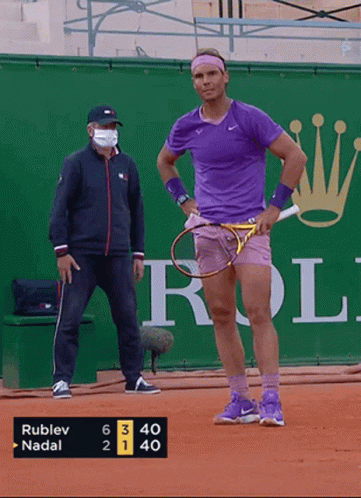 Rafael Nadal With Rolex Logo Behind GIF