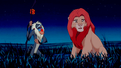 Rafiki Smash Simba On His Head Using Wood Stick GIF