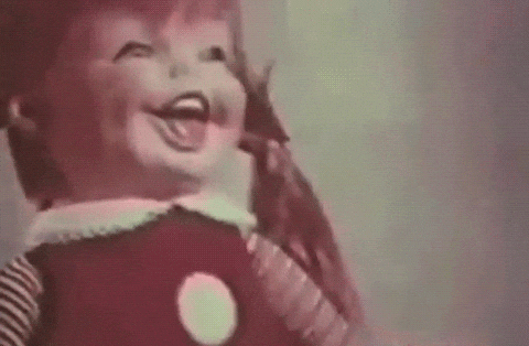 Rag Doll Creepy Halloween Laugh GIF