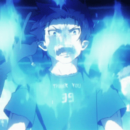 Rage Blue Fire Of Rin Okumura GIF