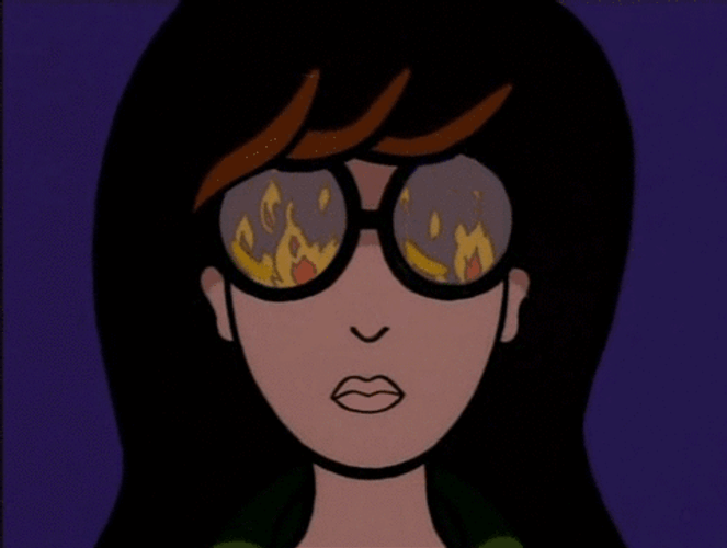Rage Cartoon Girl Watch Burn