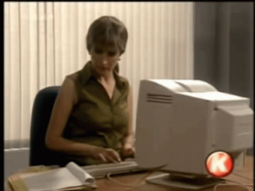 Rage Quit Lady Typing Throwing Desktop GIF