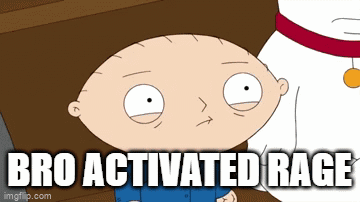 Rage Quit Stewie Griffin Blazing Gaze GIF