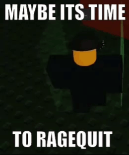 Ragequit Cartoon Character