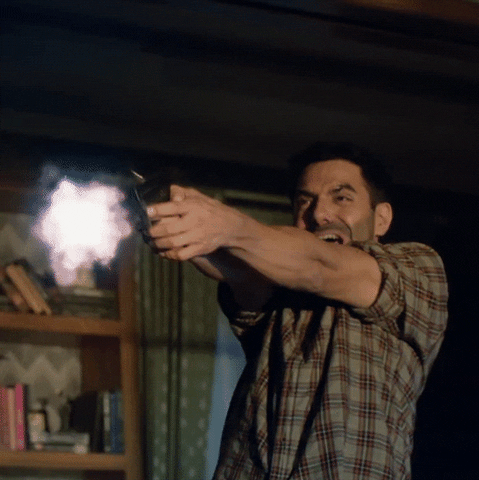 Raging Guy Gun Bad Aim GIF